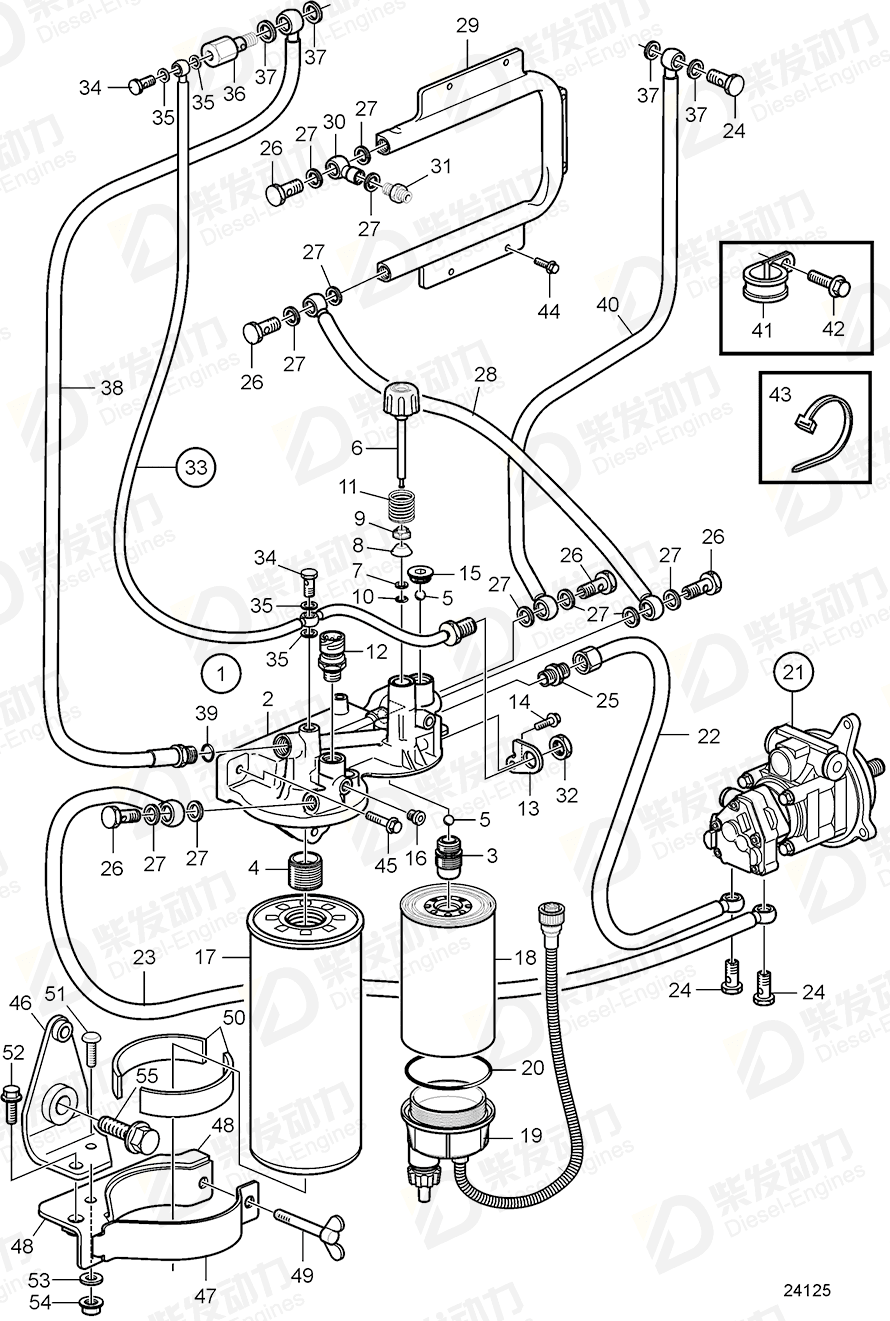 VOLVO Fuel pipe 20521582 Drawing